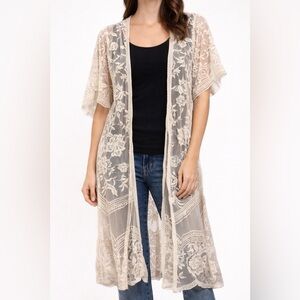 Ember Cream Floral Lace Cover up/Robe/kimono